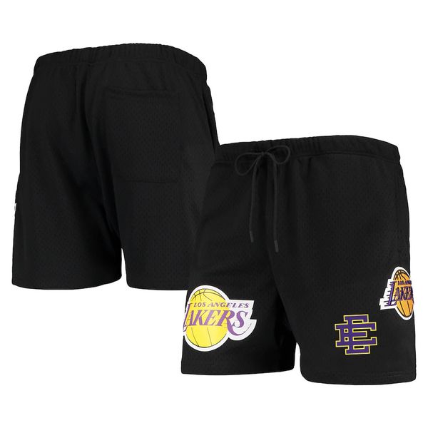 

summer men tracksuit pants sports jogger short breathable letters embroidered hip hop mesh lakers basketball shorts, White;black