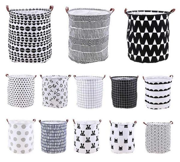 

24 styles home folding laundry basket cartoon storage barrel standing clothing storage bucket laundry organizer holder pouch kid s8725609