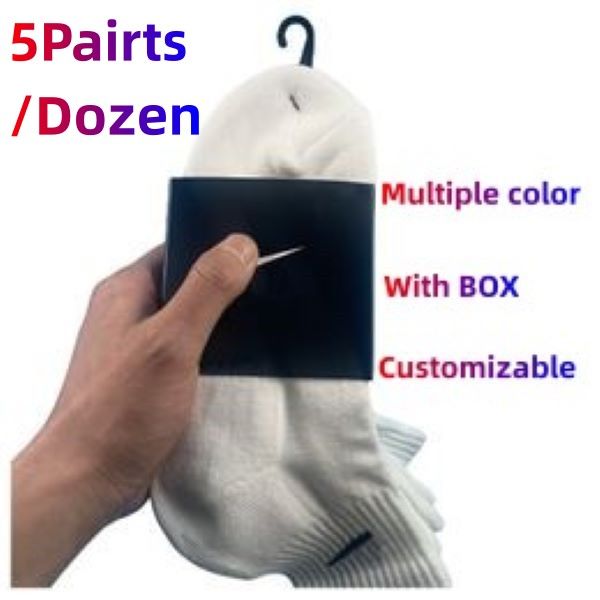 

23ss 5xpairs/dozen men's socks designer socks mens socks women's sports socks run socks solid color tide wholesale men ankle work, Black