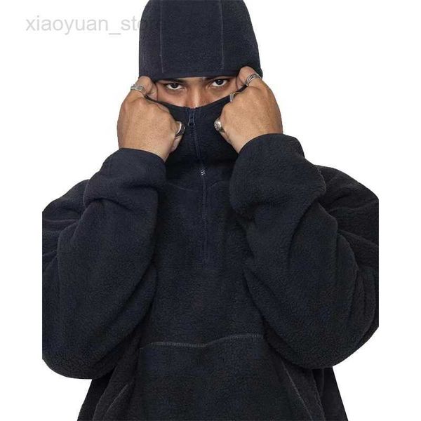 

men's hoodies winter new trend men's casual hoodie zipper hoodie fashion keep warm jumper woolen and thickened hoodie hkd230704, Black