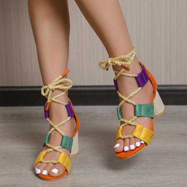 

thick women's strapping sandals high heeled shoes, Black