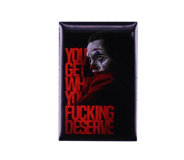 

you get what you fucking deserve clown brooch horror movie badge2913516, Blue