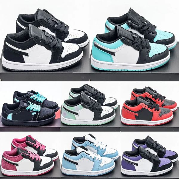 

2023 jumpman 1 basketball shoes boys girls children toddler sport trainer obsidian youth kids outdoor sneaker size 24-35, Black