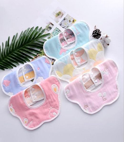 

baby towel bib newborn petal bib pure cotton 6 layer gauze cartoon printing infant bibs baby 360 degree spinning cotton towel wmq68950774