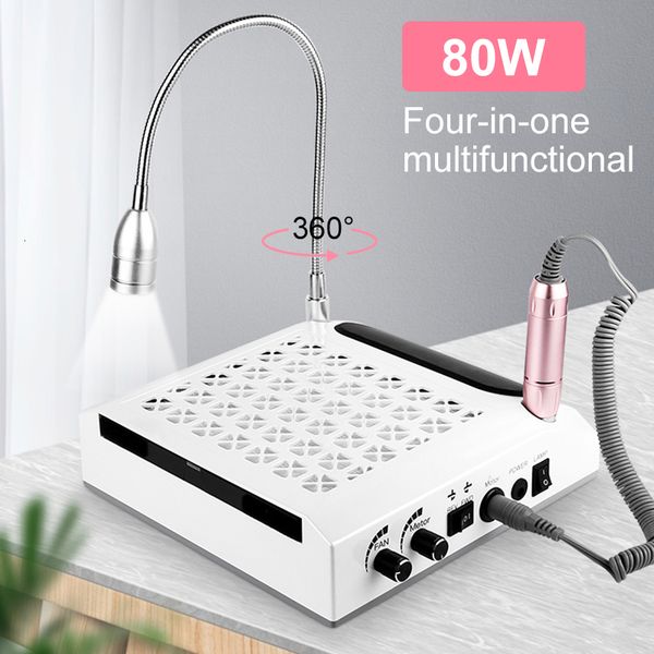 

nail practice display 4in1 drill 30000rpm grinder polishing machine 80w strong wind dust collector with flood light manicure equipment tool