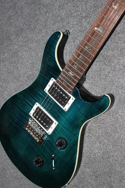 

custom prs electric guitar mahogany flame maple bird mosaic, vibrato bridge4563