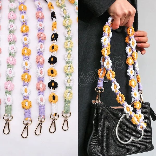 

knitting flower bag strap for women braided shoulder strap fashion weave rope strap for corssbody bag handbag bag accessories, Silver