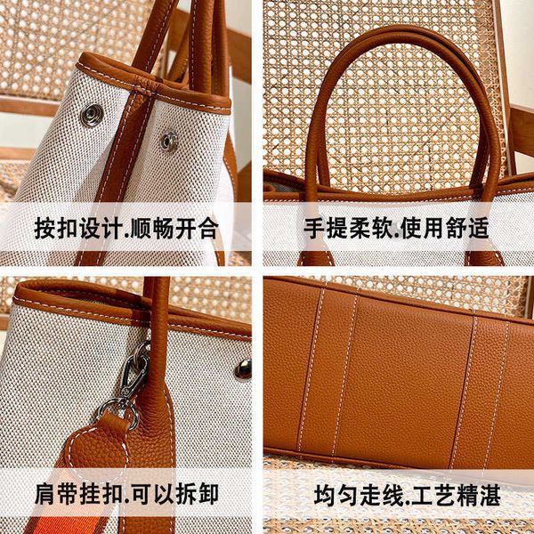 

designer bags garden party leather women's genuine bag garden one shoulder crossbody tote cowhide matching canvas handbag large capacit