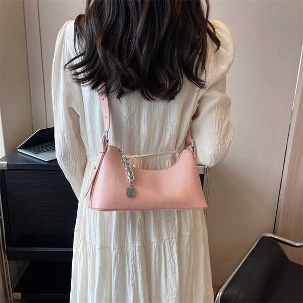 

lady evening bags french niche high-end feeling small bag for women's fashion minimalist chain underarm spring/summer versatile shoulde