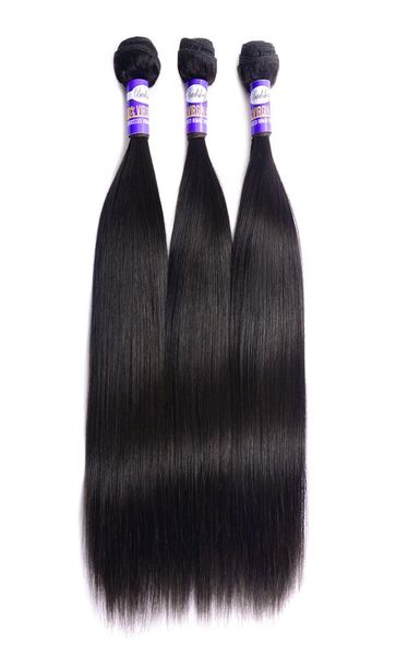 

brazilian virgin human hair extensions straight 3 pcslot 9a unprocessed brazilian straight human hair bundles natural color5605587, Black