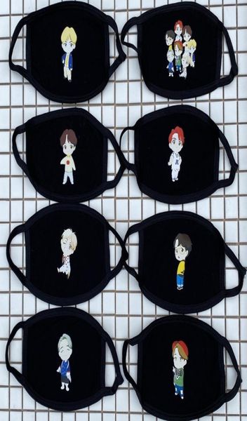 

16pcslot bts cartoon member breathe mask01234567892727596, Blue