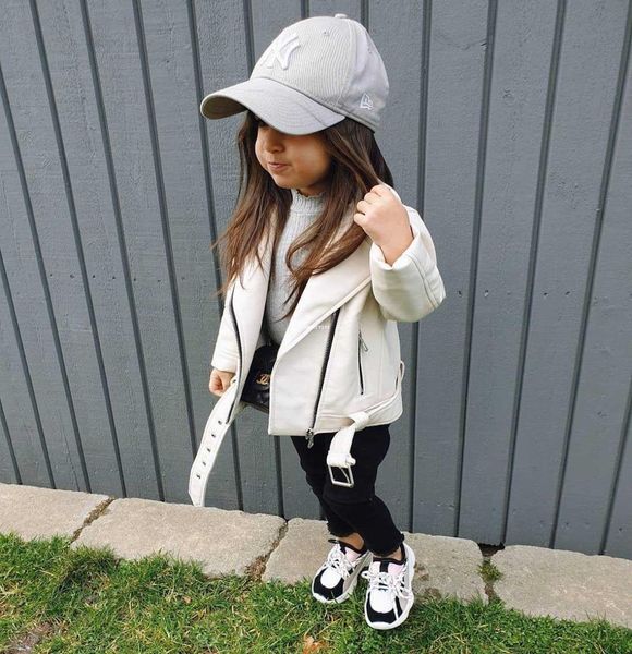 

fashion kids jacket children pu leather outwear girls white lapel belt long sleeve jackets child designer clothes a39966169566, Blue;gray