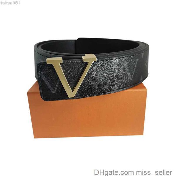 

popular fashion big buckle genuine leather belt no box designer men women black letter flower waistband mens belts brand waistbands misssell, Black;brown