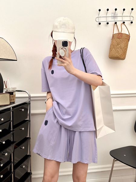 

designer sports suit womens shorts t-shirt casual loose with pocket design ralph luxury short pants fashion high street clothes asian size s, Gray