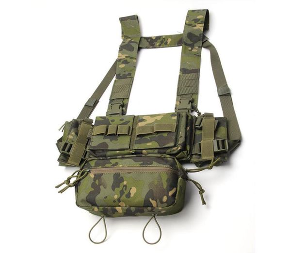 

tactical mk3 chest rig micro chassis sack pouch h harness m4 ak magazine insert airsoft paintball accessories 500d hunting vest4864615, Black;green