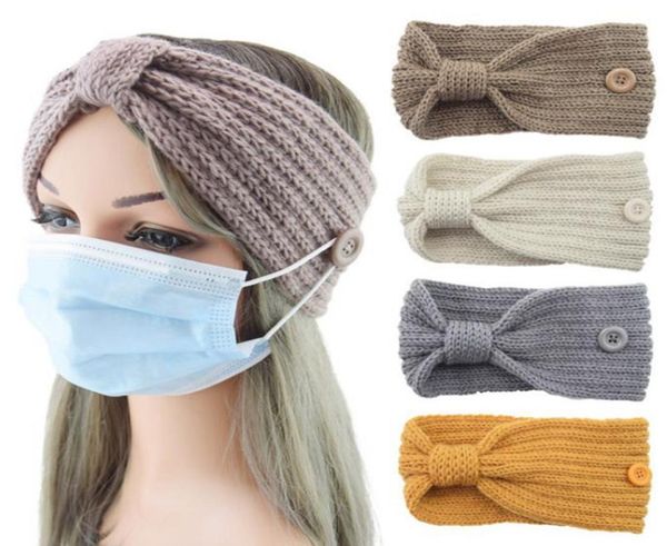 

wool headband bowknot knitted women hairband button sport turbans ear protection headwrap girls ear warmer hair accessories 28 col7712113, Slivery;white