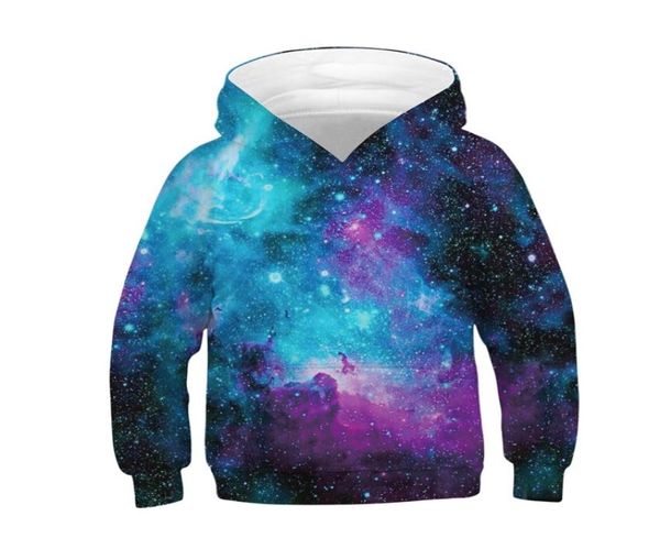 

raisevern kids hoodies sweatshirts autumn winter girls boys 3d print long sleeve hooded space galaxy 3d hoody pullover6528687, Black