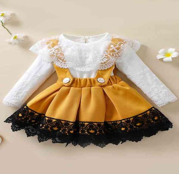

baby embroidery mesh bodysuit guipure lace insert suspender skirt she3957543, Blue