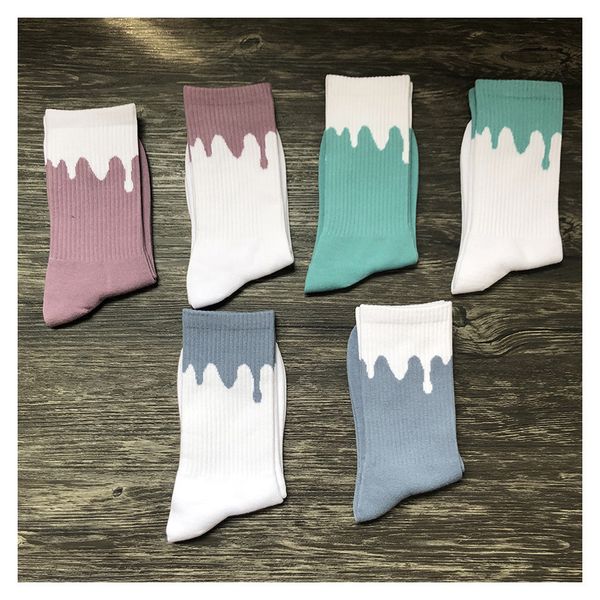 

white blue grey socks men women stockings fashion socks, Black