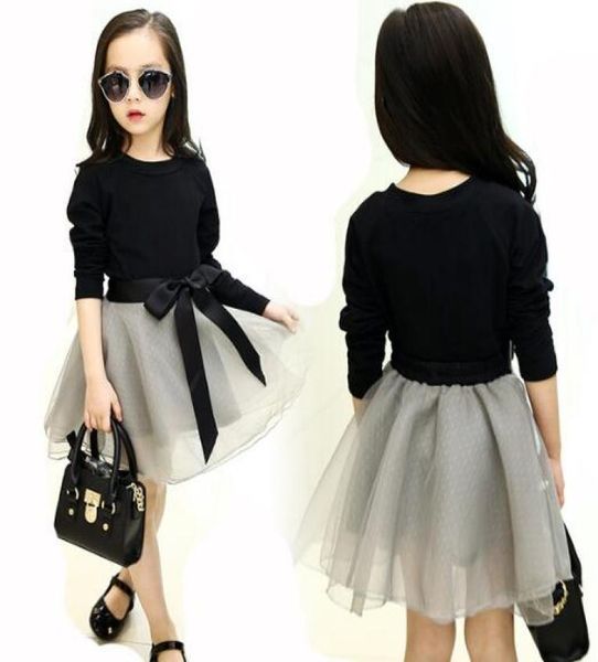 

girls clothing sets cotton casual children clothing set long sleeve tshirt skirt 2pcs kids clothing for girls baby clothes4656762, White