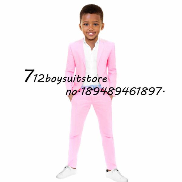 

suits boys suit 2 piece fashion kids jacket pants pink dress wedding tuxedo child blazer set slim fit tuxedohkd230704, Black