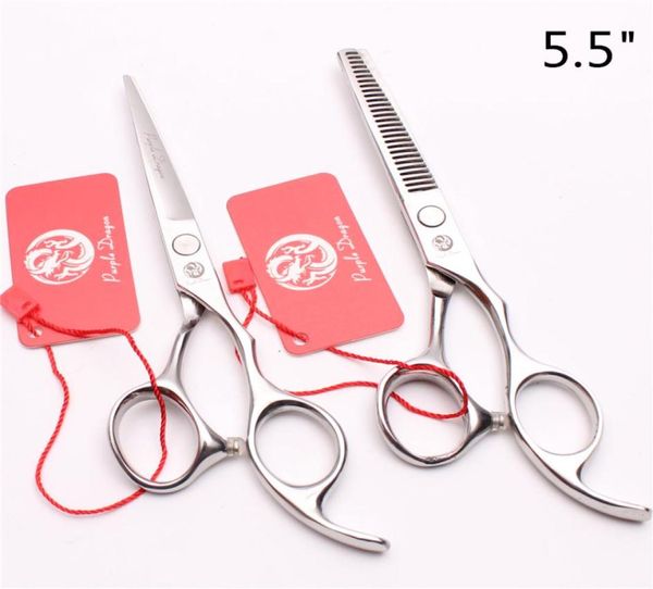 

2pcs 55quot 6quot 65quot 7quot japan 440c purple dragon silver hairdressing shears cutting thinning scissors human or pe2171443