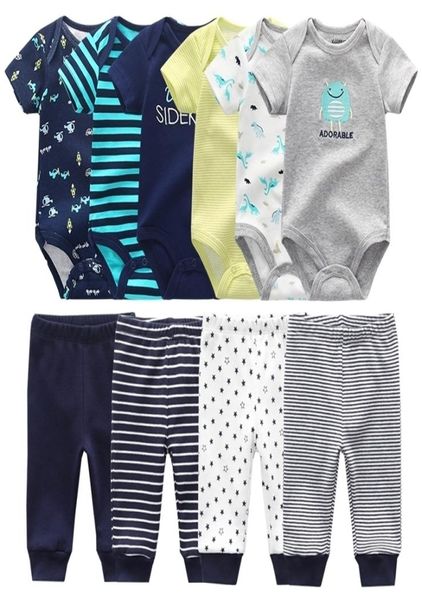 

born gift clothes set baby boy born clothing 6pcs bodysuit4pcs pants outfit toddler girl suit infant pajama pure cotton sets 220603941929, White