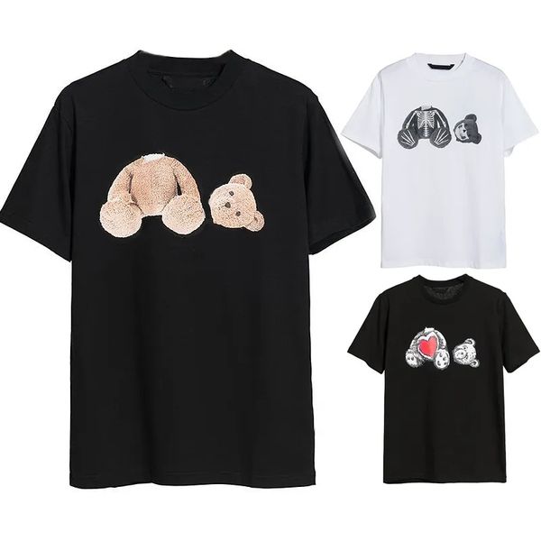 

designer pa tshirt luxury brand clothing tags decapitated palm angels bear letters fashion pure cotton short sleeve spring summer tide mens, White;black