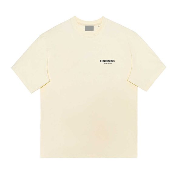 

designer tide essent sport t shirt chest letter laminated print essentail short sleeve high street loose oversize casual essen t-shirt 100%, White;black