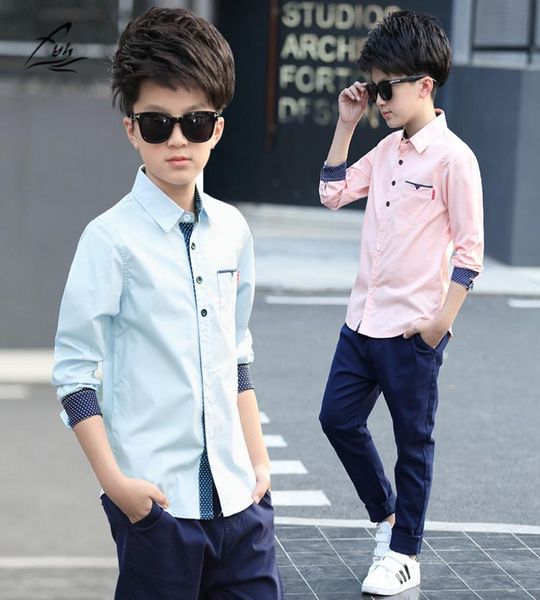 

kids clothes spring autumn boys cotton blouses kids boys long sleeve shirt children fashion shirt 515 years turndown collar5380114, White;black