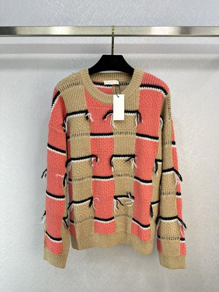 

women's sweaters european fashion designer designed a new early autumn 2023 letter logo knitted sweater, White;black