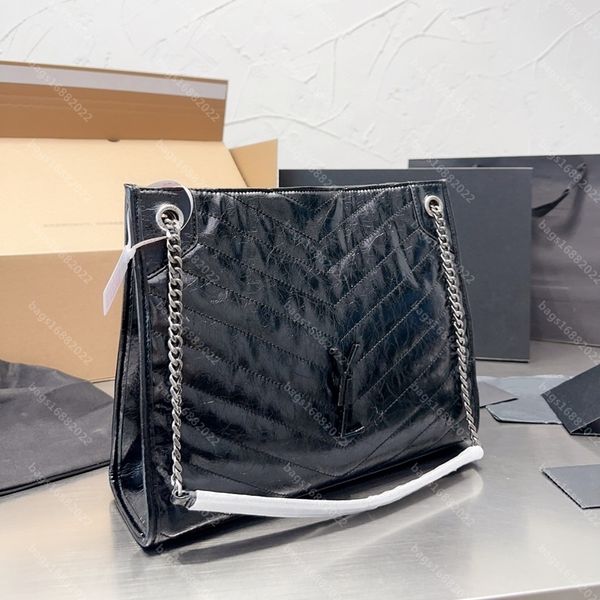 

10a niki vintage pleated leather shopping bag women one shoulder crossbody bag designer handbag high capacity tote quilted surface commuting