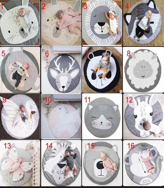 

ins baby crawling mat soft 15 style animals print mats crawling blanket play game indoor outdoor baby room decoration round ga3172568