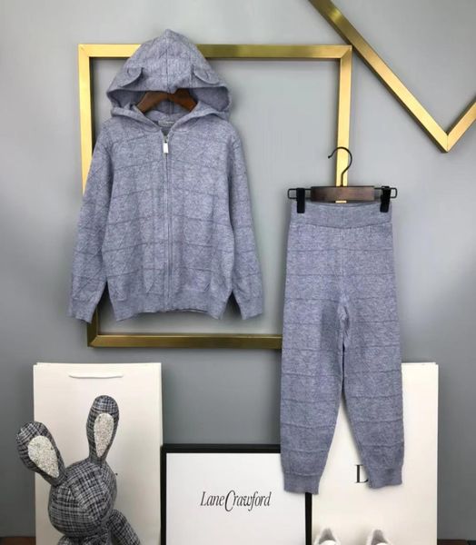 

kid clothe set gray color designer fashion girl sport suits sweater and pants child boutique boy clothing sets 100160 cm7169640, White