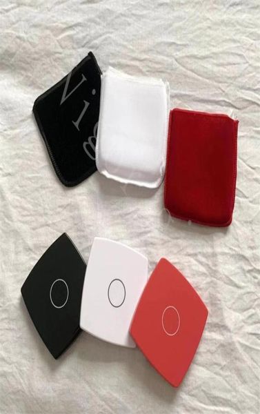 

white red black color compact mirrors fashion acrylic folding velvet dust bag mirror with gift box black makeup tools portable cla7344746