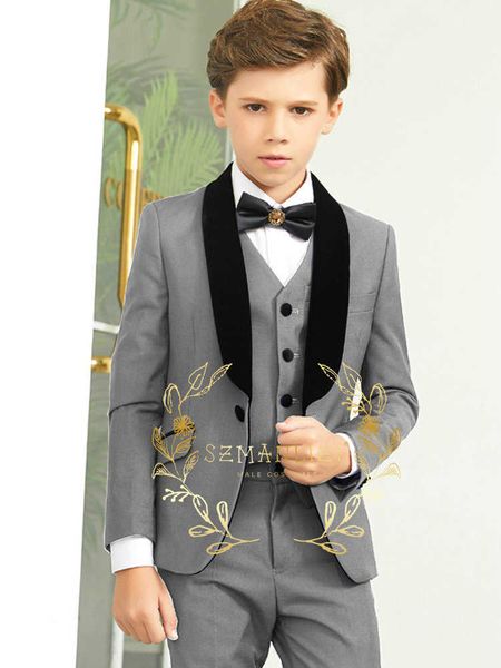 

suits boys suit 3 piece wedding tuxedo party jacket vest pants child blazer set kids piano performance clothes costume enfant garonhkd230704, Black