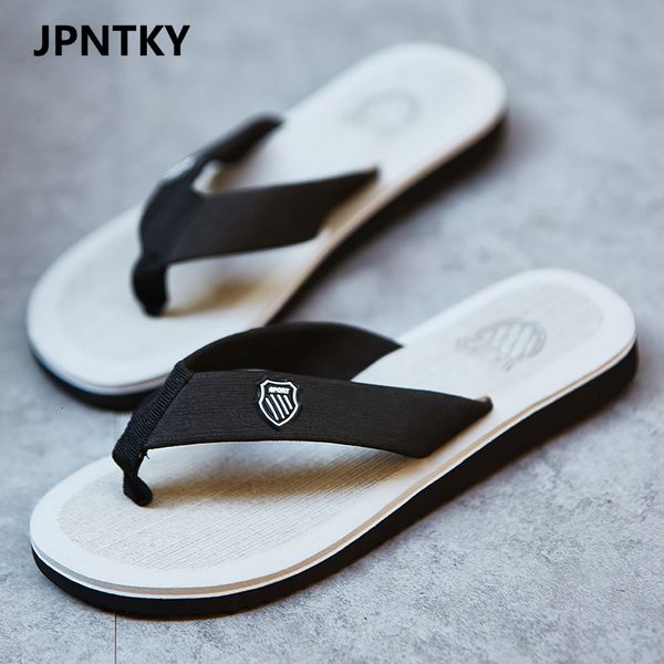

slippers summer men flip flops casual beach sandals nonslip flat shoes outdoor home bathing for slides 230703, Black