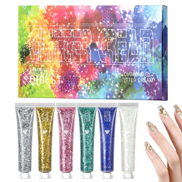 

eye shadow face body glitter gel 6 color sequins set festival cosmetic hair nails diy makeup 230703