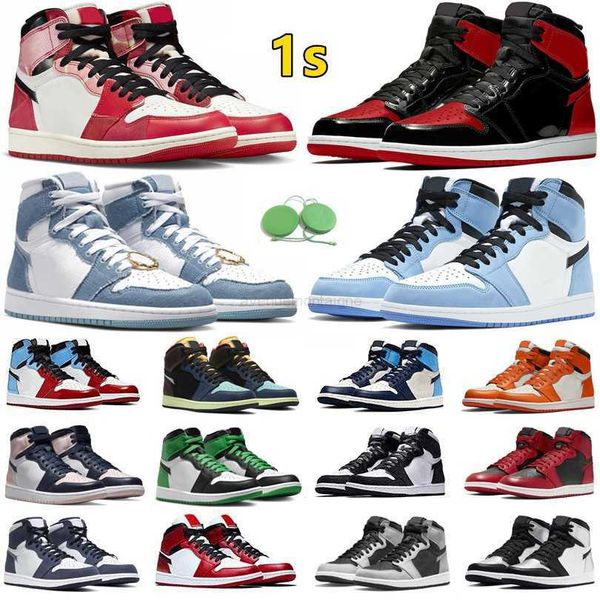 

jumpman 1 1s mens basketball shoes spider verse bred patent starfish lost found university blue denim unc toe lucky green men women sports s