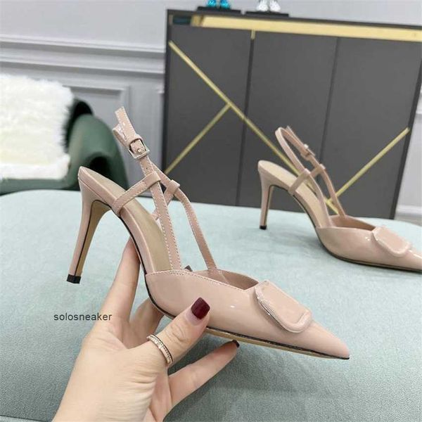 

flat valentinoly party fashion letter dress business shoes buckle women wedding leather high casual heel metal shoes 02-020, Black