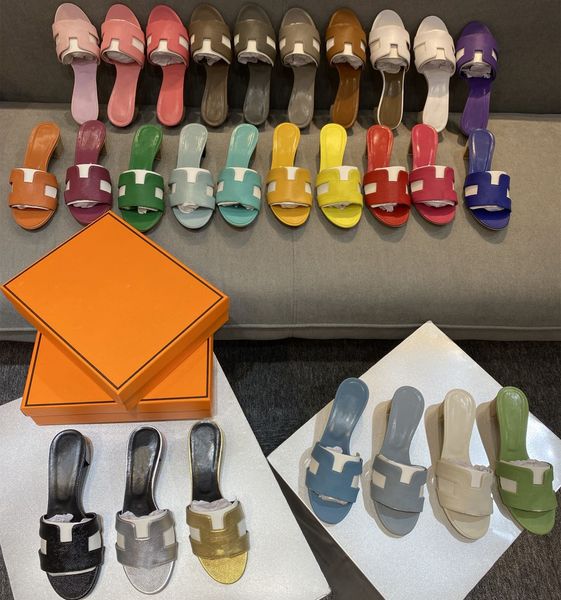 

designer women slippers chunky heel h orange genuine leather oasis sandals summer block heels flip flops crocodile skin slides ladies beach, Black