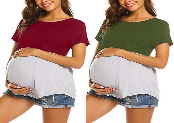 

2020 fashionable casual maternitys maternity tee maternitys maternity breastfeeding breastfeeding tshirt 069407, White