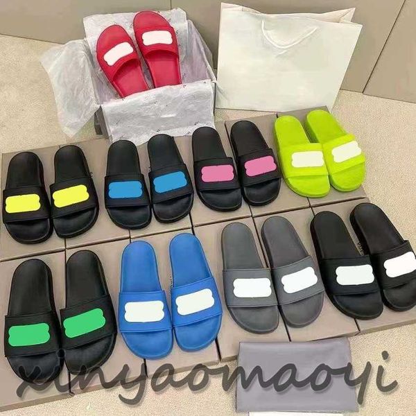 

2023 fashion slipper sliders paris slides sandals slippers for men women with original box designer beach flip flops, Black