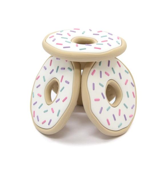 

whole bpa soft cute donut shape funny food grade silicone soft toy teether for baby teething rings toys9027455