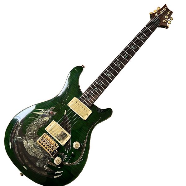 

factory customization new electric guitar green dragon professional 6 string