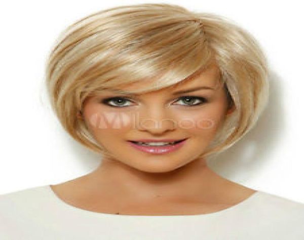 

fashion blonde gold synthetic straight wigs attractive women039s short hair wig for women wig deliver4417216, Black