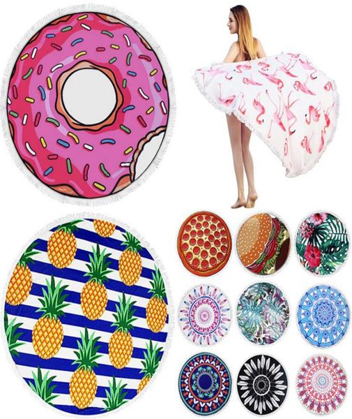 

microfiber round beach towel with tassel 150150cm summer printed bath towels swimming plage sunbath yoga mats 39 styles 5pcs ooa46363757