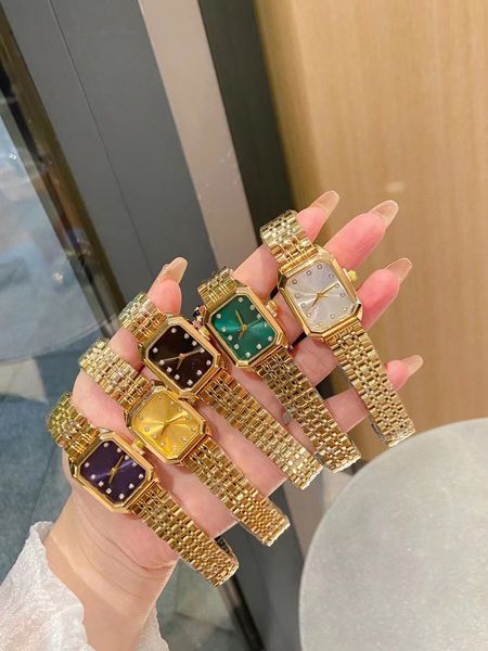 

high-quality women's fashion casual quartz watches ladi watches 23mm square dial all stainless steel ladies watch faction watch ladies, Slivery;brown