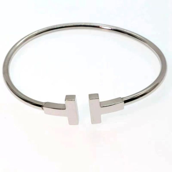 

luxury bracelet 18k designer bracelet t bracelet men bracelet designer double t shaped womens bracelet silver bracelet bangle men bracelet c, Black