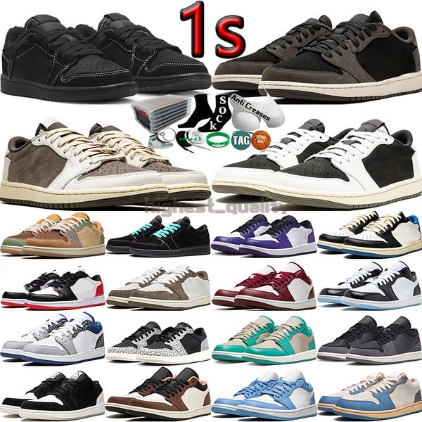 

with box 1 1s low men basketball shoes for women black phantom olive reverse dark mocha fragment unc concord panda black toe bred mens women